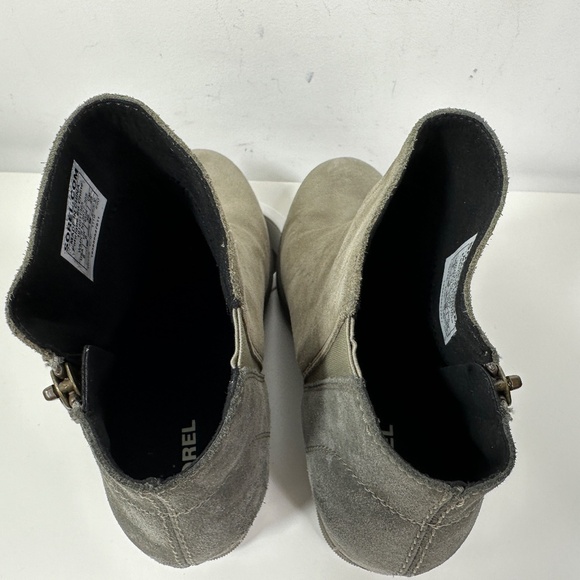 Sorel Joan Of Arctic Zip Wedge Bootie Suede Gray Women's Size 8 - Picture 10 of 12